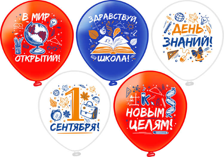 Купить Шар шелк "1 сентября". в интернет-магазине Праздник цветов и подарков с доставкой по Хабаровску недорого.